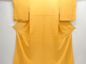 草花模様織り出し一つ紋色無地着物